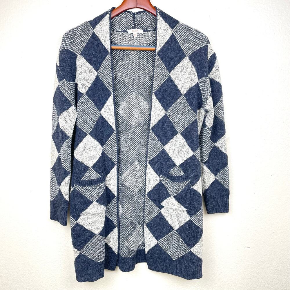 Womens Cardigan Sz M Indie Grunge Argyle Whimsigoth Cottage Cozy Oversized Boho